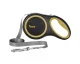 Purlov Retractable Dog Leash, 5m / 15kg, Black/Yellow