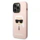 Karl Lagerfeld Silicone Karl\'s Head iPhone 14 Pro MagSafe Case, Light Pink