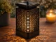Decorative LED Solar Garden Lantern with Twilight Sensor, Black