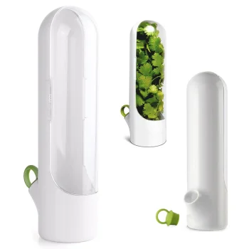 Fresh Herb and Vegetable Storage Container, White