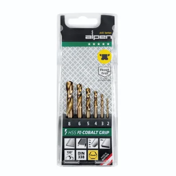 Alpen PZ HSS Cobalt TM 6 Metal Drill Bit Set, 2–8 mm, 6 pcs.