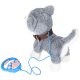 Interactive Walking Husky Dog Toy with Leash, Grey and White