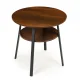 ModernHome Round Industrial Coffee Table with Storage Shelf