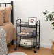 Mobile 3-Tier Kitchen Trolley Cart Black