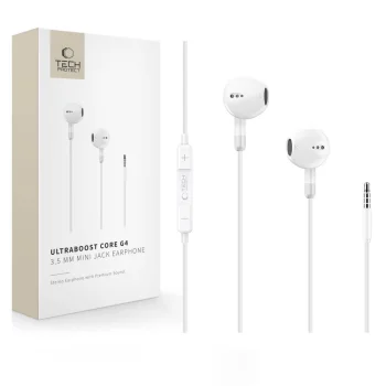 Tech-Protect Ultraboost Core G4 3.5mm Wired Earbuds - White