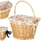 Woven Bicycle Basket with Floral Pattern and Click Mount