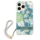Guess vāciņš iPhone 13 / 13 Pro Flower Strap zaļš