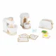 Wooden Play Kitchen Appliance Set for Kids: Toaster, Coffee Maker and Mixer, 16 Pieces