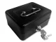Metal Cash Box for Money and Documents, 15x12x8 cm, Black