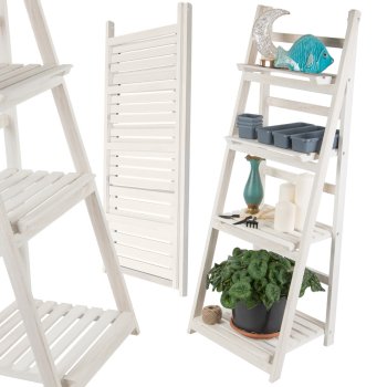 Standing wooden flower pot high pots 4 level bookcase