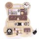 ECOTOYS Wooden Bear Busy Board for Toddlers Sensory Activity Panel 12 Elements