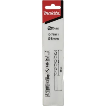 Makita D-77811 HSS-G Metal Drill Bit 6 x 93 mm