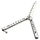 Butterfly Stainless Steel Training Balisong Practice Tool Tactical Folding Knife, Silver
