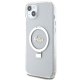 Guess Ring Stand Script Glitter MagSafe vāciņš iPhone 15 Plus / 14 Plus caurspīdīgs