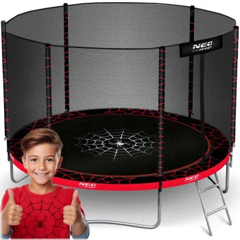 Neo-Sport NS-06Z241 Garden Trampoline with Outer Net and Ladder, 183 cm