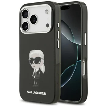 Karl Lagerfeld IML Aquarelle Karl & Logo MagSafe Case for iPhone 17 Pro, Black