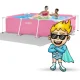 Rectangular Frame Garden Pool 220x150 cm INTEX 28266