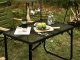 Folding camping table with handle, portable, black