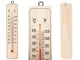 Wooden Wall Thermometer for Indoor and Outdoor Use, 22 x 5 cm, Light Brown