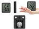 Digital Thermometer - Hygrometer with LCD Screen and Magnet, Black
