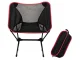 Folding Camping and Fishing Chair, Black/Red