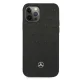 Mercedes iPhone 12 Pro Max Case Leather Stars Pattern, Black