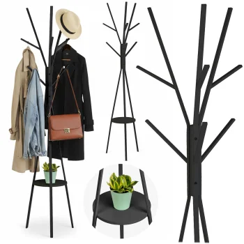Metal Standing Coat Rack with Shelf Massido MS-869