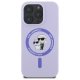Karl Lagerfeld Silicone Karl&Choupette Heads Ring MagSafe Case for iPhone 16 Pro, Purple