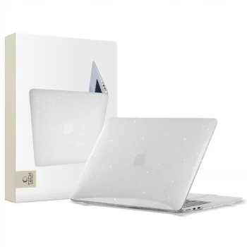 Tech-Protect SmartShell Case for MacBook Air 13" M2 / M3 (2022-2024), Clear-Glitter