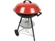 Portable Round Charcoal Grill with Lid and Wheels, 40 cm