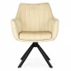 ModernHome 360° Swivel Upholstered Velour Dining and Living Room Chair, Beige