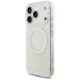 Guess IML Flowers Allover MagSafe Case for iPhone 18 Pro / 17 Pro with Pearl Strap, White