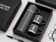 Travel Thermos 400ml with 3 Cups Stainless Steel, Grey