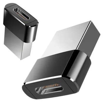 USB-A to USB-C OTG Adapter for Data Transfer and Charging, Black