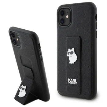 Karl Lagerfeld iPhone 11 / XR Case Gripstand Saffiano Choupette, Black