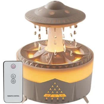 UFO Air Humidifier and Aroma Diffuser with LED Lamp and Remote, White