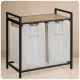 Massido Dual Compartment Laundry Basket with Shelf, 80 L