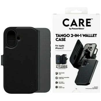 PanzerGlass iPhone 17 Wallet Case CARE Feature Tango 2in1 MagSafe, Black
