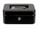Metal Cash Box for Money and Documents, 15x12x8 cm, Black