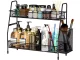 Two-Tier Kitchen Organizer with Basket, Black