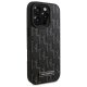 Karl Lagerfeld iPhone 16 Pro Case Leather Monogram Metal Logo MagSafe, Black