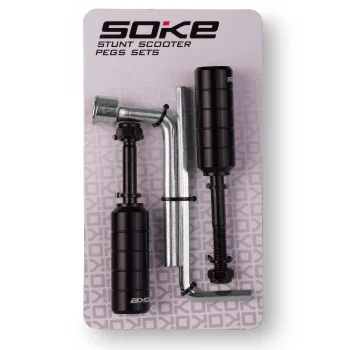 Soke Scooter Pegs with Mounting Keys 2 pcs Black