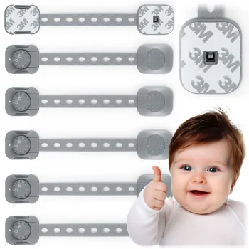 Ricokids Child Safety Cabinet Locks 798201, 6 Pack, Grey