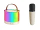 Portable Karaoke Set with 2 Wireless Microphones and RGB Bluetooth Speaker