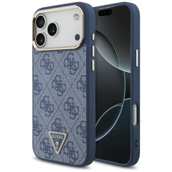Guess 4G Triangle Logo MagSafe Phone Case Cover iPhone 17 Pro Max - Blue and Gold