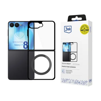 3mk Satin Armor Case+ Flip for Samsung Galaxy Z Flip 8, Transparent