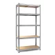 Humberg HR-812 Metal Shelving Unit with Cover, 180x90x40 cm, Silver