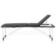 Saliekams masāžas galds, kušete ALUMINIUM COMFORT 3 sekcijas, melns | Foldable massage table 3 sections, black