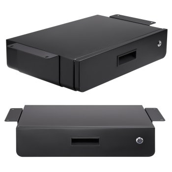 Maclean MC-461 Under-Desk Drawer with Lock, Black