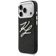 Karl Lagerfeld IML Glitter KL Diamond Logo Phone Case Cover iPhone 17 Pro - Black